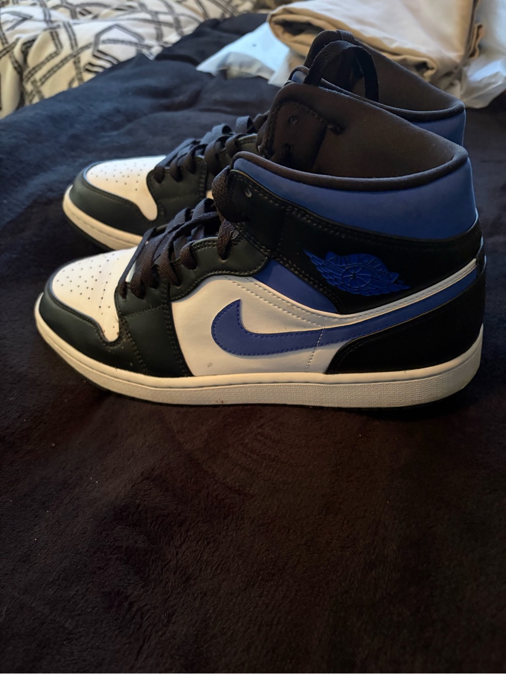 Nike Air Jordan 1 Mid — White, Black, Blue
